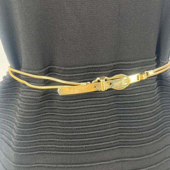 Vintage Snake Link Chain Buckle Closure Women Belt Sz S Disco Gold 1980s 90s - Picture 1 of 10